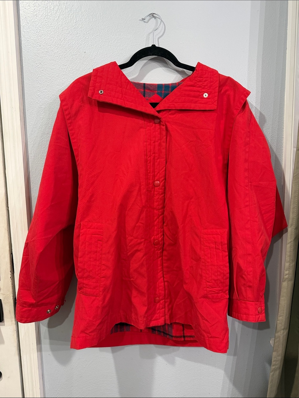 Pacific Trail Vibrant Red Snap-Front Trench Jacket
